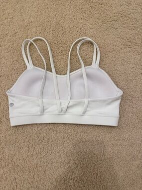 CRZ YOGA White Strappy Mesh Back Sports Bra